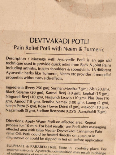Blue Nectar Ayurvedic Herbal Compress Potli with Neem & Turmeric | Natural Pain Relief Ingredients for Joint Pain, Body Pain, Legs Pain and Back Pain Relief 175g